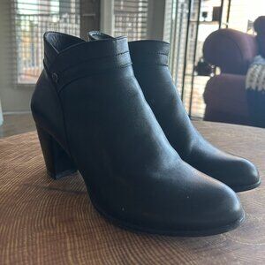 Black heeled ankle dress boots